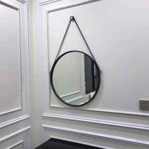 Gương tròn treo tường bằng dây xích