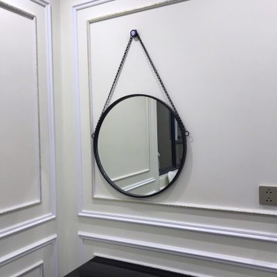 Gương tròn treo tường bằng dây xích